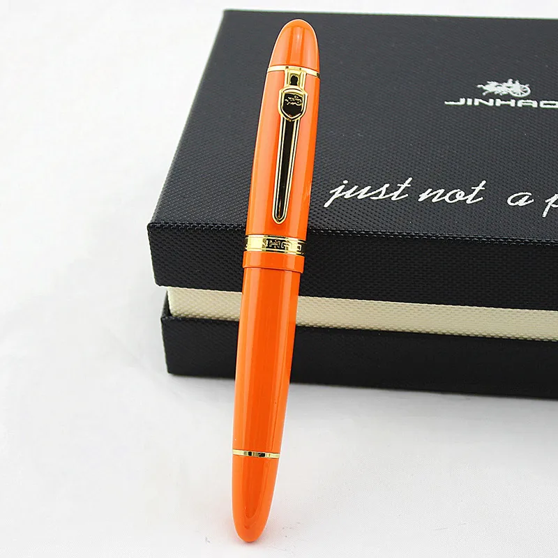 Jinhao Шариковая ручка оранжевого цвета с серебряной отделкой большой тяжелый с|roller ball pen|ball penjinhao roller pen |