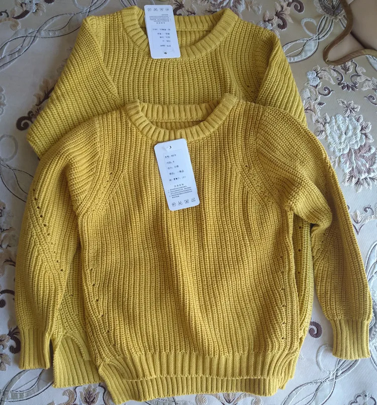 Вязаный свитер для мальчиков и девочек от 1 до 10 лет однотонная осенне-зимняя детская одежда пуловеры с круглым вырезом vetements pour enfants