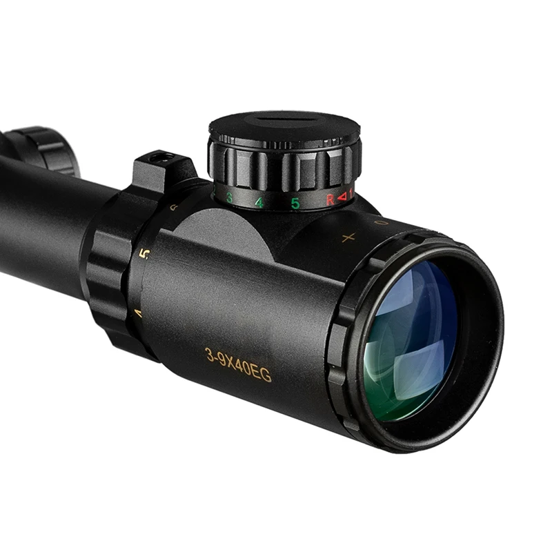  Tactical Gold 3-9x40 EG Riflescope Adjustable Green Red Dot Hunting Scope Reticle Optical Rifle Sco