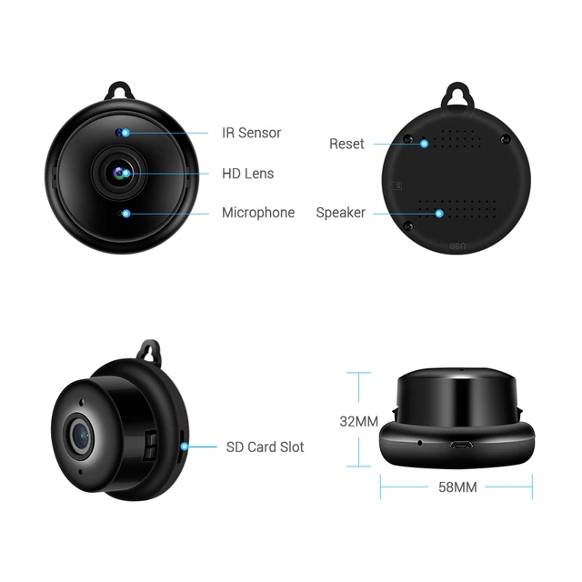 Mini Camera USB Full HD 1080P V380