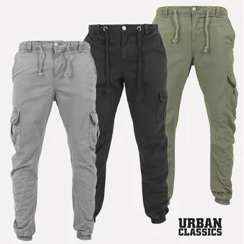

Men Solid Cotton Joggers Pants Solid Cargo Pants Men Sweatpants Male Multi-pocket Trousers Black Men's Sportswear Hip Hop Harem