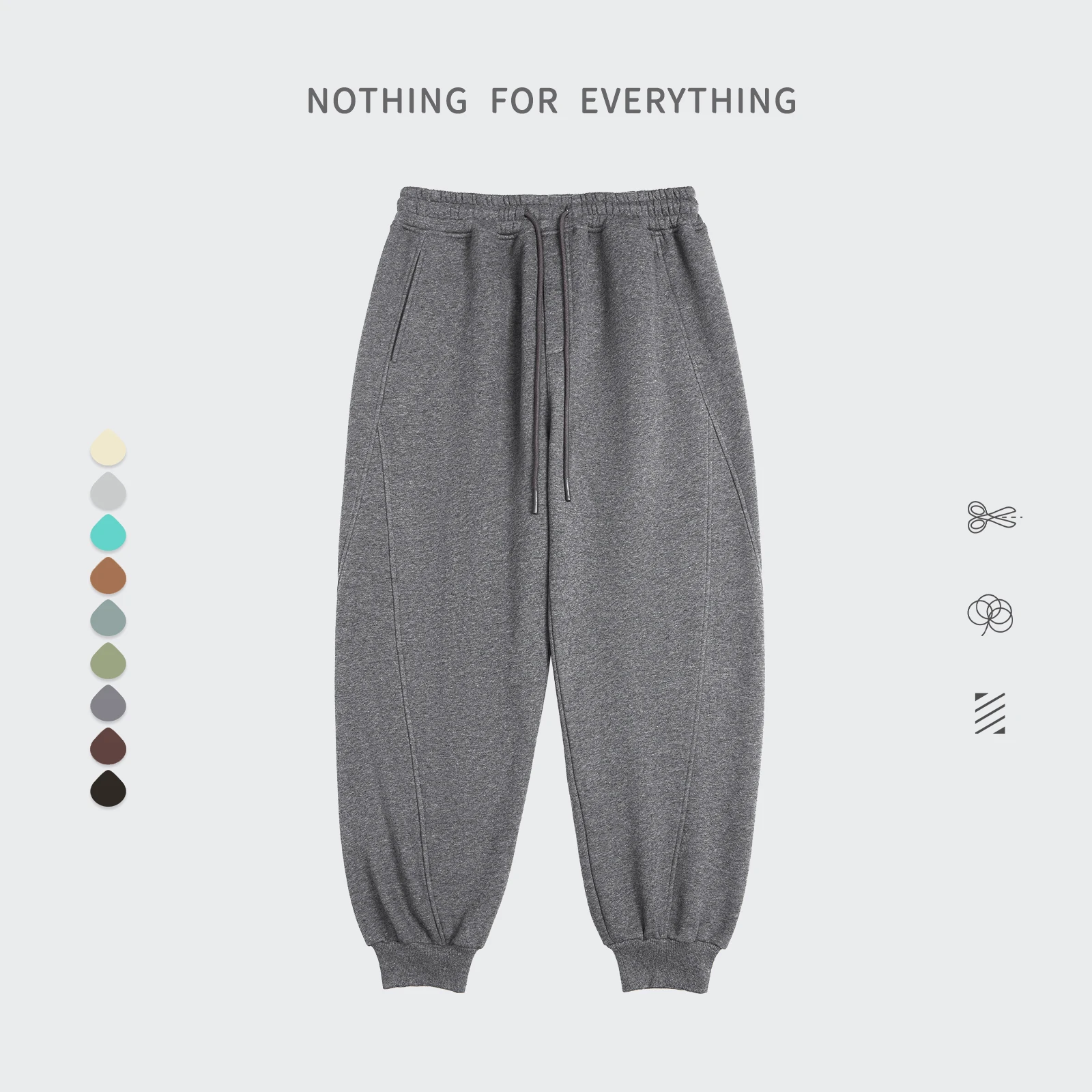 INFLATION Couple Jogger Pants 2022 Spring Fleece Matching Sweatpants Unisex Sportswear Casual Tracksuit Men Drawstring Trousers Sweatpants Sweatpants