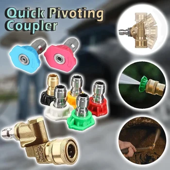 

7pcs Power Washer Spray Nozzle Tips and 1pcs Quick Connecting Pivoting Coupler 1/4 inch CLH@8