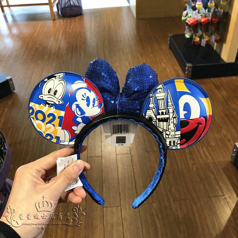 Disney Parks Donald Duck Mickey Mouse Bleu Shanghai Minnie oreilles 2021 Bandeau 