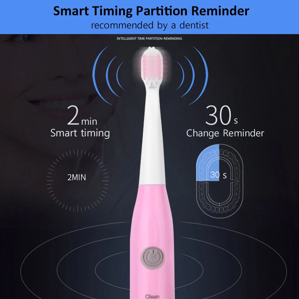 Гигиена полости рта 5 функций электрическая зубная щетка отбеливание перезаряжаемая ультразвуковая Вибрация Водонепроницаемый уход за полостью рта головки зубных щеток