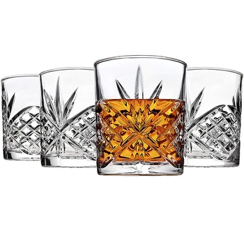 

Hellodream lead-free classic design whiskey glass old fashioned glass for whiskey scotch Set of 4-11.49 oz