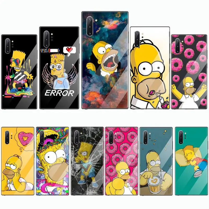 

Funny Bart Simpson fashion Phone Case Tempered glass For Samsung S6 S7 edge S8 S9 S10 e plus note8 9 10 pro
