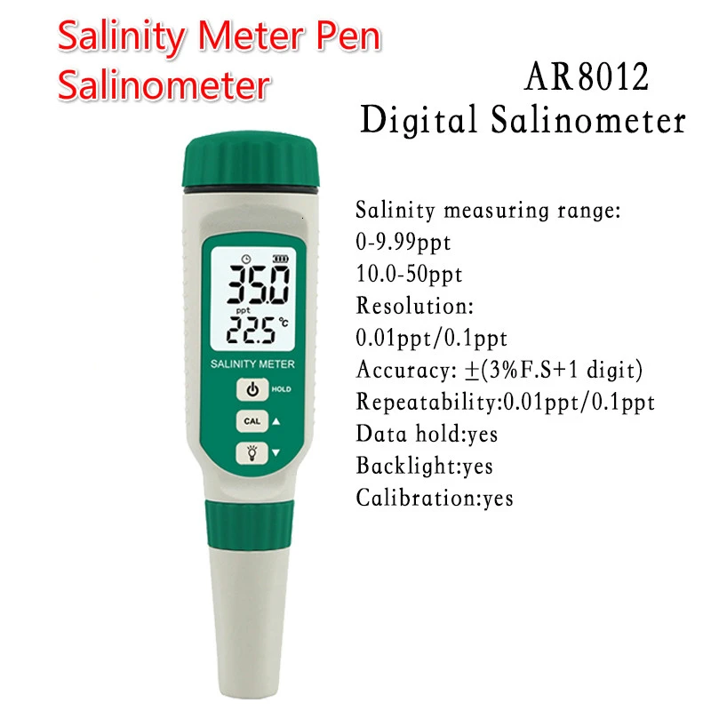 Портативный цифровой Salinometer AR8012 измеритель солености еды напитков соли соленой