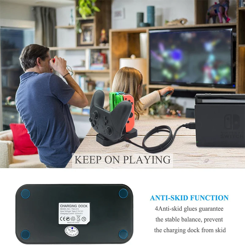interruptor oled joy-con controlador carregador para nintendo