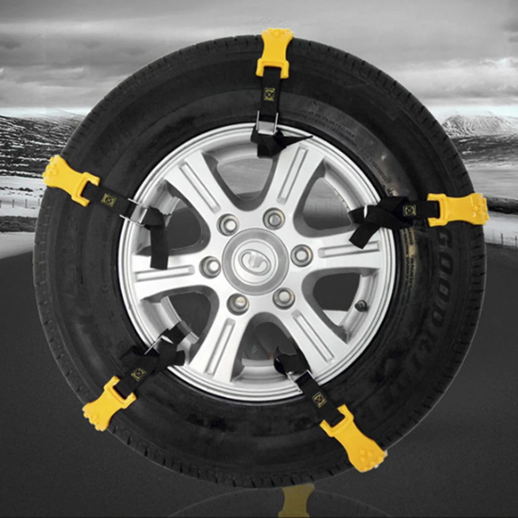 10 pc Snow Chains, Anti-skid Tire Chains Anti Slip Snow Tire Chains for Cars and SUVs All Season