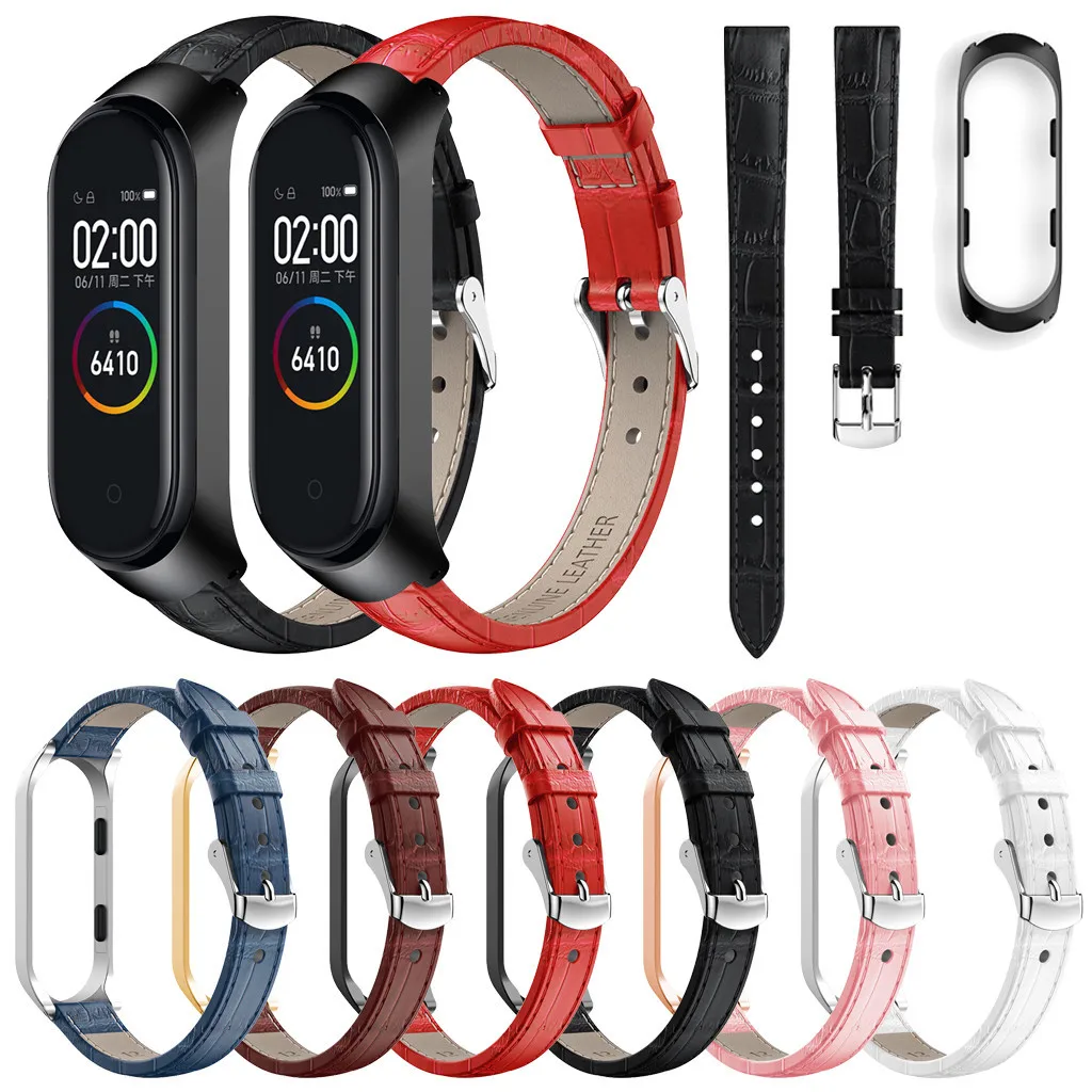 Кожаный ремешок для часов Xio mi Xaomi Mi Band 4 | Наручные часы