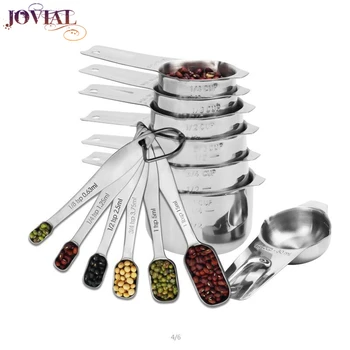 

Measuring Spoon And Cups 13 Set Stainless Steel Multiple Specifications Scale Bakery Tools High Quality Hot Kichen Accessories