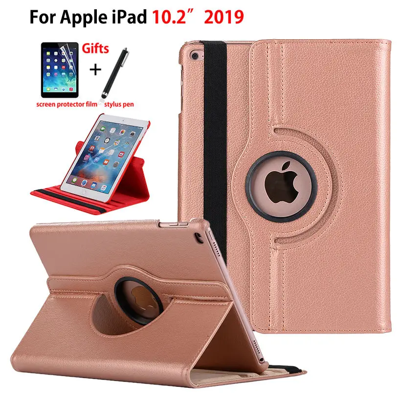 Умный чехол для iPad 10,2 чехол для Apple iPad 7th Generation A2200 A2198 A2232 Funda 360 градусов вращающийся стенд Корпус+ подарок