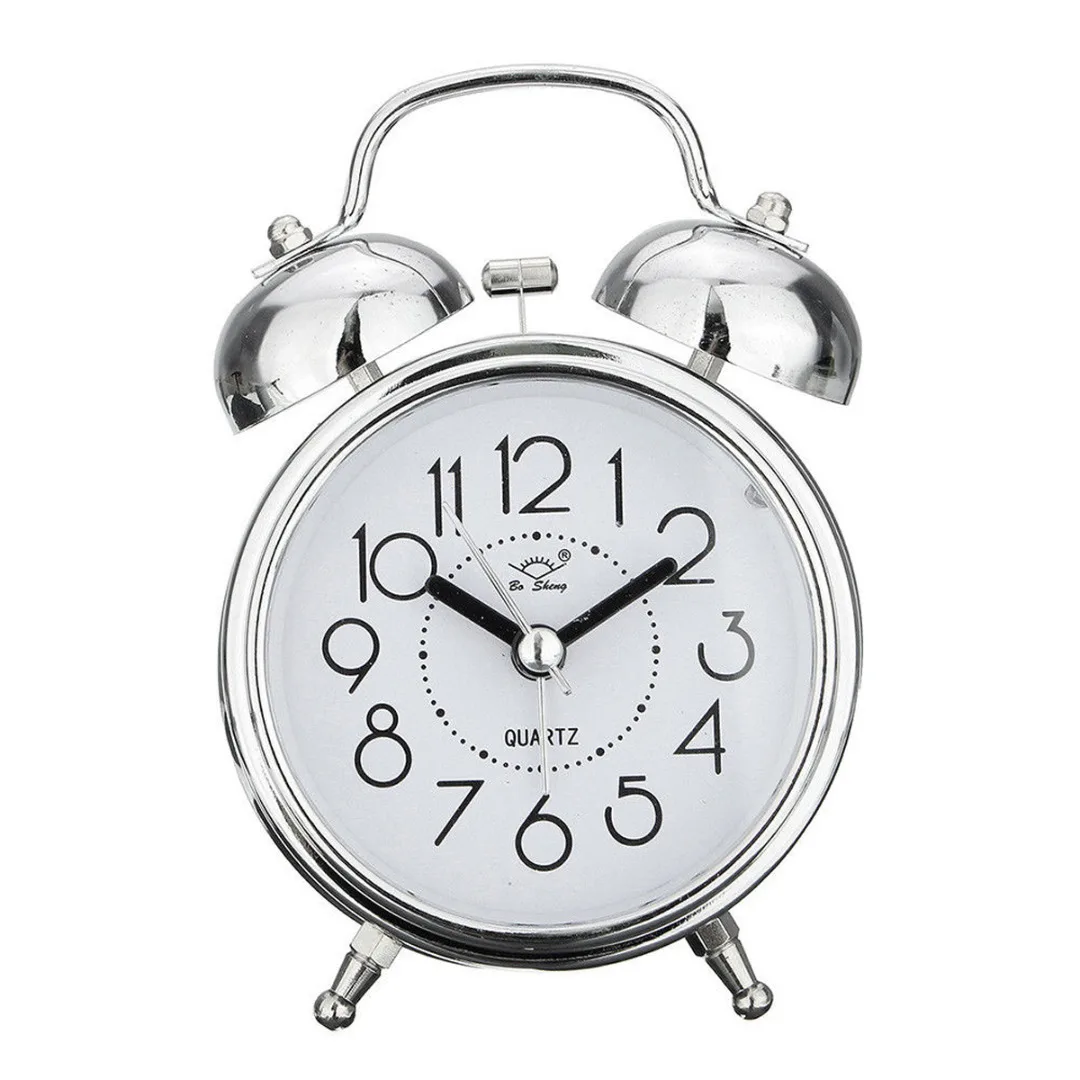 Vintage Retro Mechanical Quartz Snooze Bell Clock Night Light Alarm Clock Loud Double Metal Bell Students Home Bedside Clock