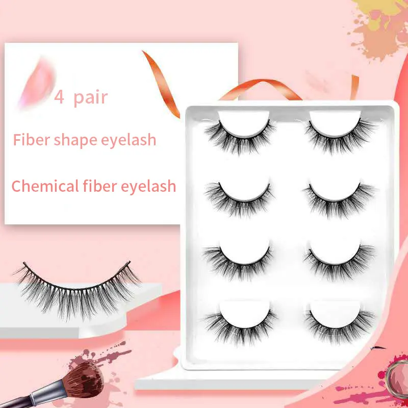 

4Pairs 3D Mink Hair False Eyelashes Natural/Thick Long Eye Lashes Wispy Makeup Beauty Extension Tools Maquillage