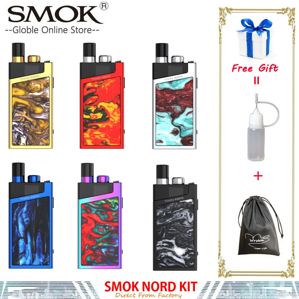 Подлинный SMOK Trinity Alpha комплект 1000 мАч батарея 2 8 мл Pod Vape Nord Mesh MTL спиральная
