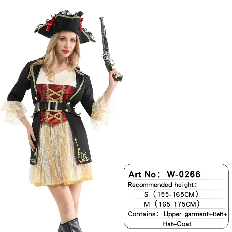 

Hat Costume Halloween Female Adult Captain Dress And Caribbean Cosplay Pirate Up
