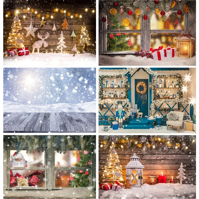 

Christmas Theme Photography Background Christmas tree Gift Children Portrait Backdrops For Photo Studio Props 2197 DHT-60