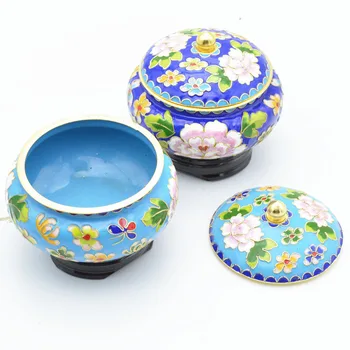 

Authentic Cloisonne Washing Jar 6-inch Filigree Go Jar Tea Pot Copper Tire Filament Enamel Decoration Gifts Abroad