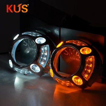 

3.0 Inch DRL Angel Eyes Mask Cover Shroud For 2.5/3.0 Inch Q5 Hella Bixenon Projector Lens For Motorcycle Car Headlight Retrofit