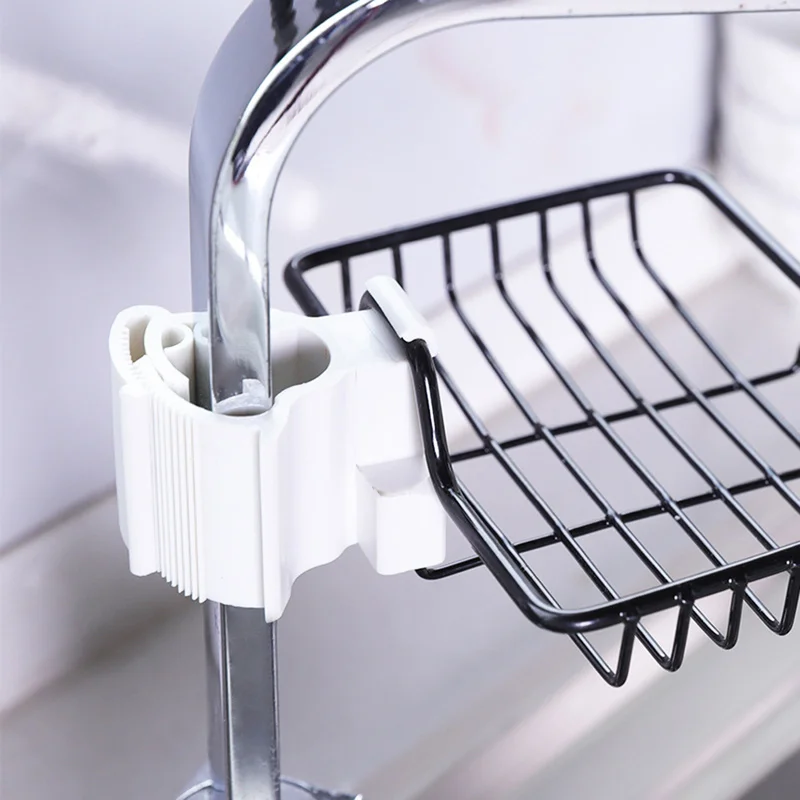 Metal Hanging Shelf Sundries Holder Container Kitchen Organizer Sink Faucet Drying Rack Sponge Dishcloth Storage Drain Basket