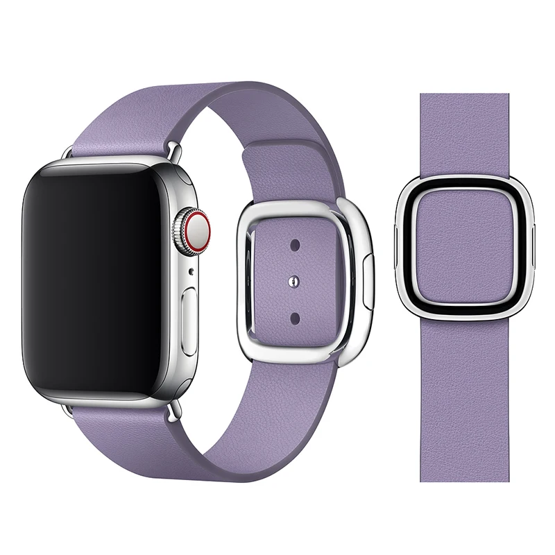Band For Apple Watch Band 42mm 38mm Leather Loop Strap Modern Style Bracelet Accessories For iWatch Series 4 3 2 1 40/44mm - Цвет ремешка: 11 Lavender