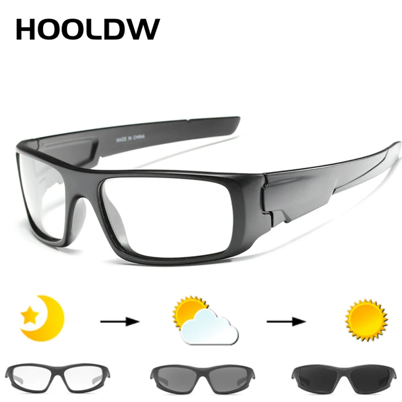 Hooldw Photochromic Sunglasses Men Driving Polarized Sun Glasses Day