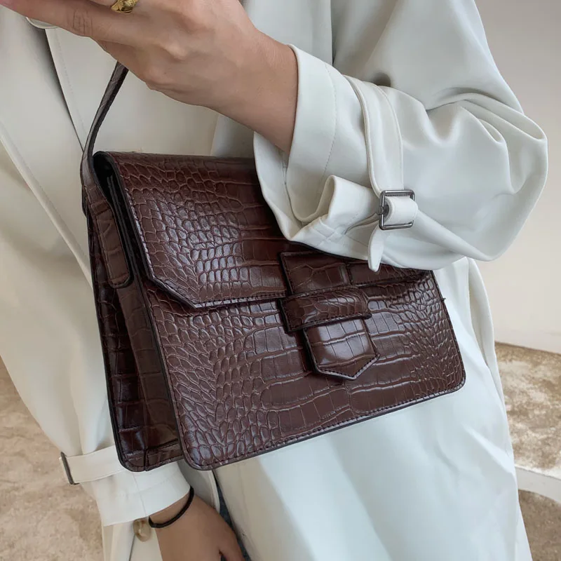 Bolsa Mujer, сумки для женщин, роскошные сумки, женские сумки, дизайнерские, крокодиловый узор, кожа, сумка через плечо, сумка-мессенджер