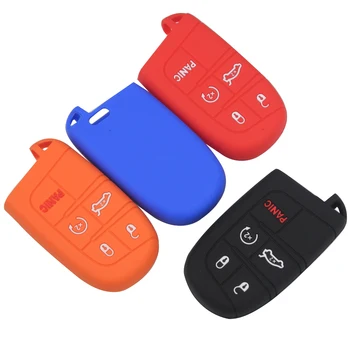 

Bilchave 10pcs 5 Buttons Silicone Remote Car Key Case Cover Fob For Jeep Grand Cherokee Dodge JCUV Dart Journey Chrysler 300C