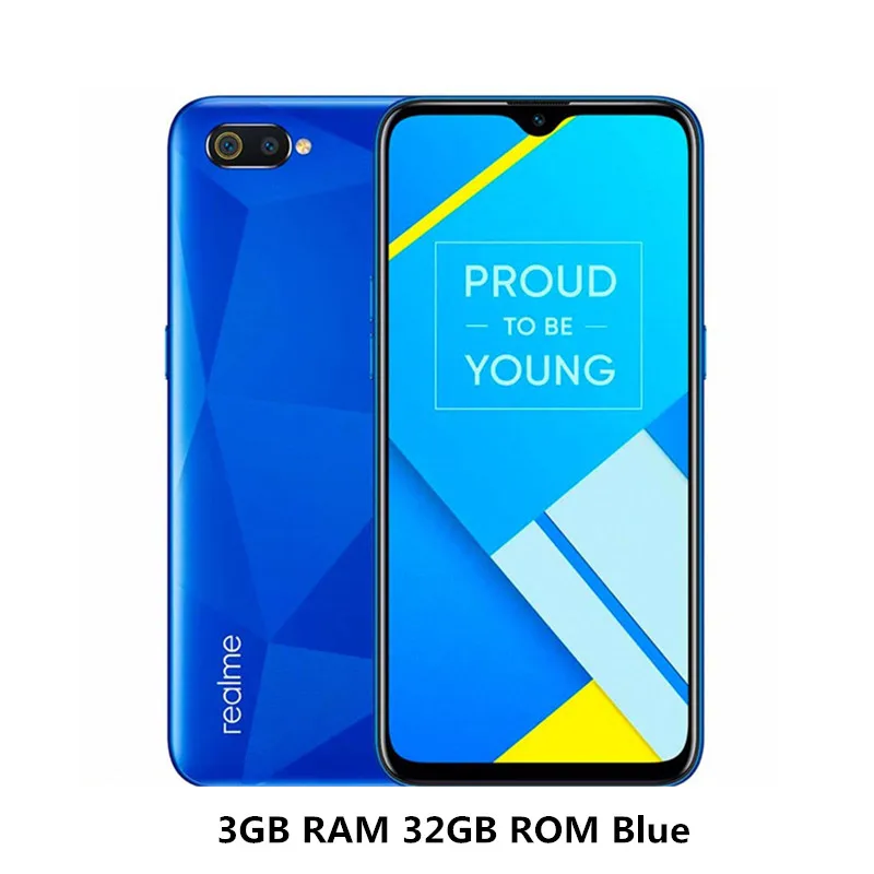 Мобильный телефон realme C2 с глобальной версией 6," HD+ Dewdrop MTK Helio P22, задняя камера 13 МП+ 2 МП AI, двойная задняя камера 4000 мАч, мобильный телефон - Цвет: 3GB 32GB Blue