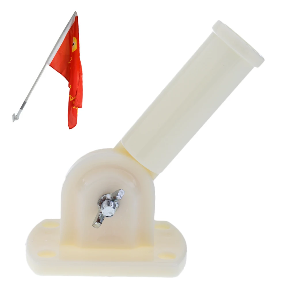 Wall Mount 180° Adjustable Flag Pole Holder Plastic Flags Bracket W/ Screws