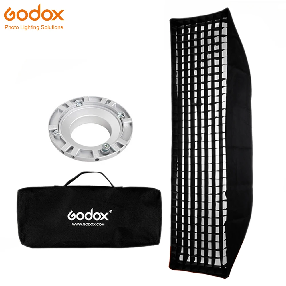 

Godox FW22*90 softbox 22x90cm 9"x 35" Portable Rectangular Honeycomb Grid Softbox soft box with Bowens Mount for Studio Flash
