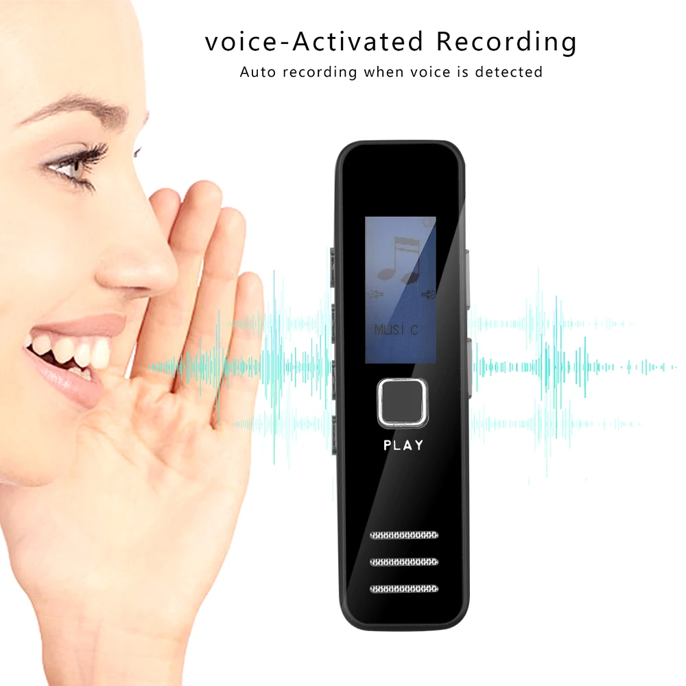 Kebidumei Mini Professional Digital Audio Voice Recorder Support Sound