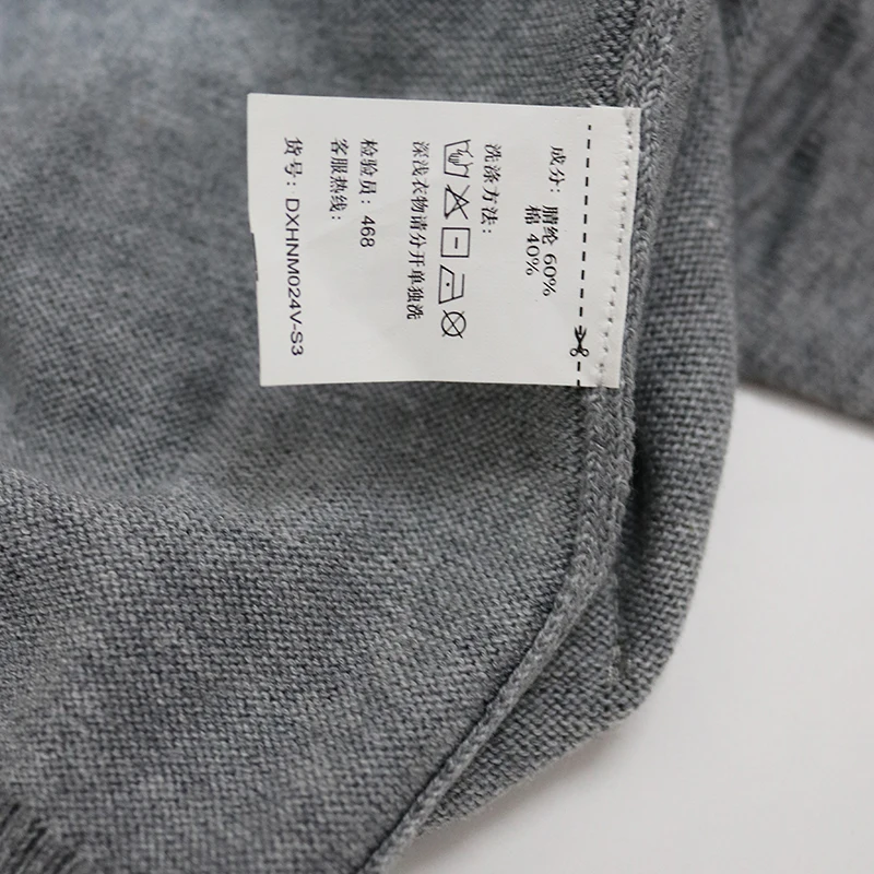 MuLS свитер для мужчин, хлопковый переплетенный свитер с ромбом, джемпер, трикотаж, Джерси для мужчин, серый цвет,, Азиатский, японский, корейский, размер M-3XL
