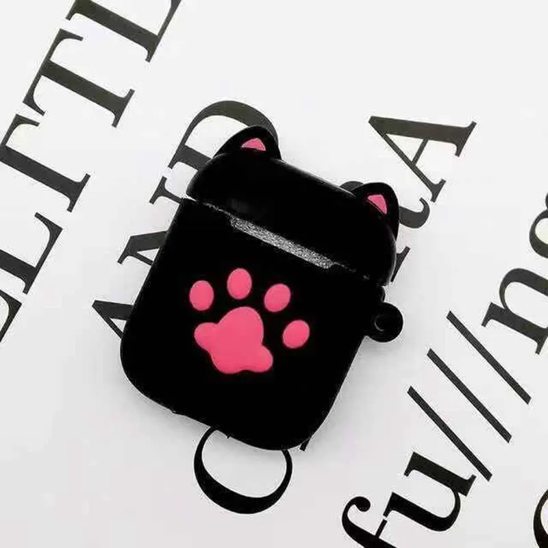 Беспроводной чехол для наушников с Bluetooth для Apple Airpods 1 2 милый мягкий силиконовый чехол с котом для Airpods защитный чехол s