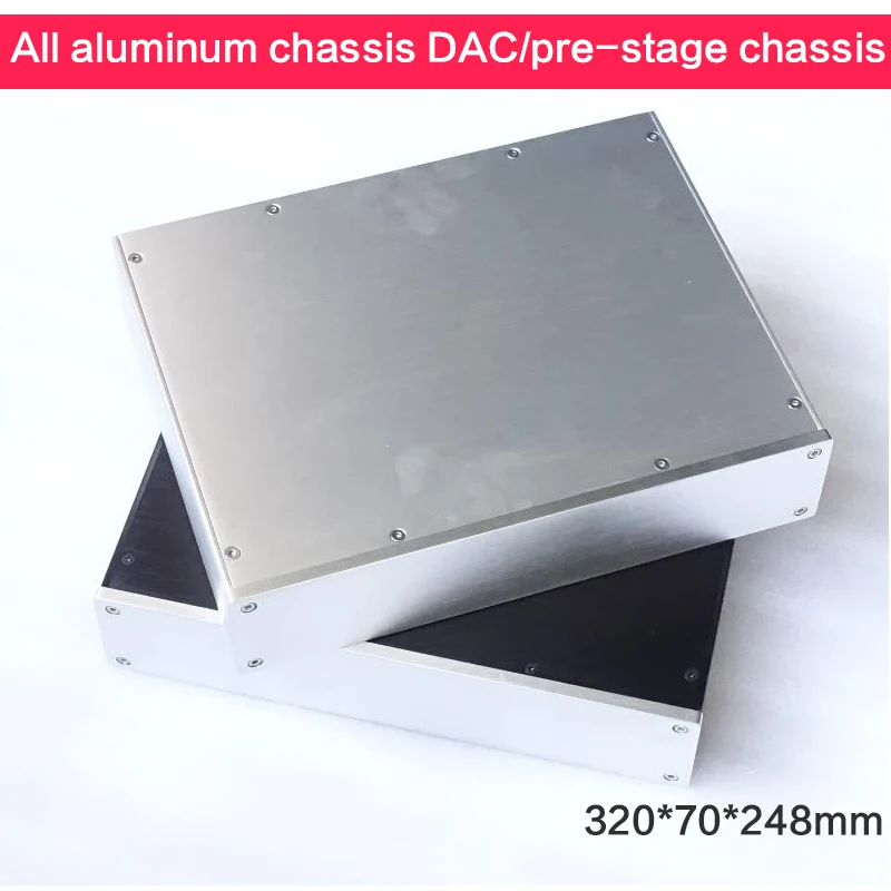 All aluminum power amplifier chassis 3207 DAC pre amp case headphone amplifier shell power supply box audio house 320 70 248MM
