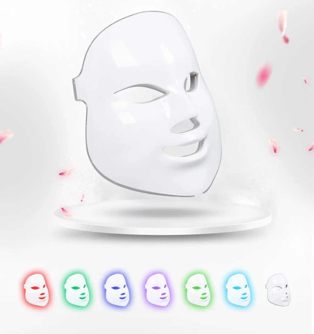 

NEWKBO facial beautification natural light waves 7 Colors LED Light USB Charging Facial Mask Skin Rejuvenation for household