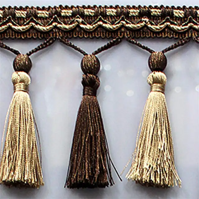 1M Curtain Accessories Tassel Fringe Trim Braided Pendants Edging Drapery Sewing 