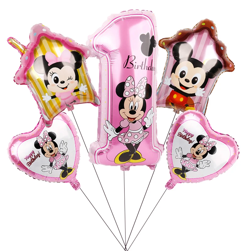 Воздушные шары из фольги с изображением Микки Мауса номер s 1 мини-торт с героями мультфильмов С Днем Рождения вечерние украшения детские игрушки