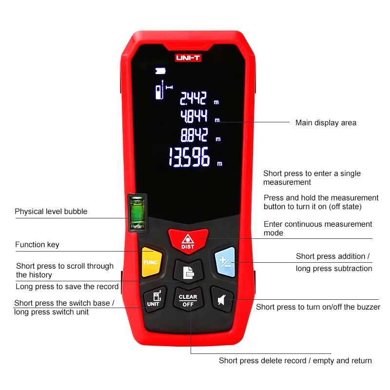 UNI-T LM40 Laser Distance Meter Handheld Mini Laser Rangefinder Tape Range Finder Diastimeter Measure 40m 50m 80m 100m 120m 150m UNI-T LM40 Laser Distance Meter Handheld Mini Laser Rangefinder Tape Range Finder Diastimeter Measure 40m 50m 80m 100m 120m 150m