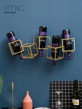

Red wine rack wall hanging household restaurant decoration Nordic creative bar wine holder
