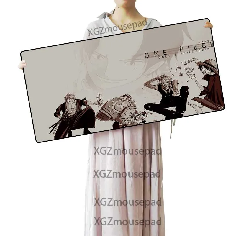  XGZ Large Mouse Pad Black Lock Edge Anime One Piece Office Computer Custom Desk Mat Natural Rubber 