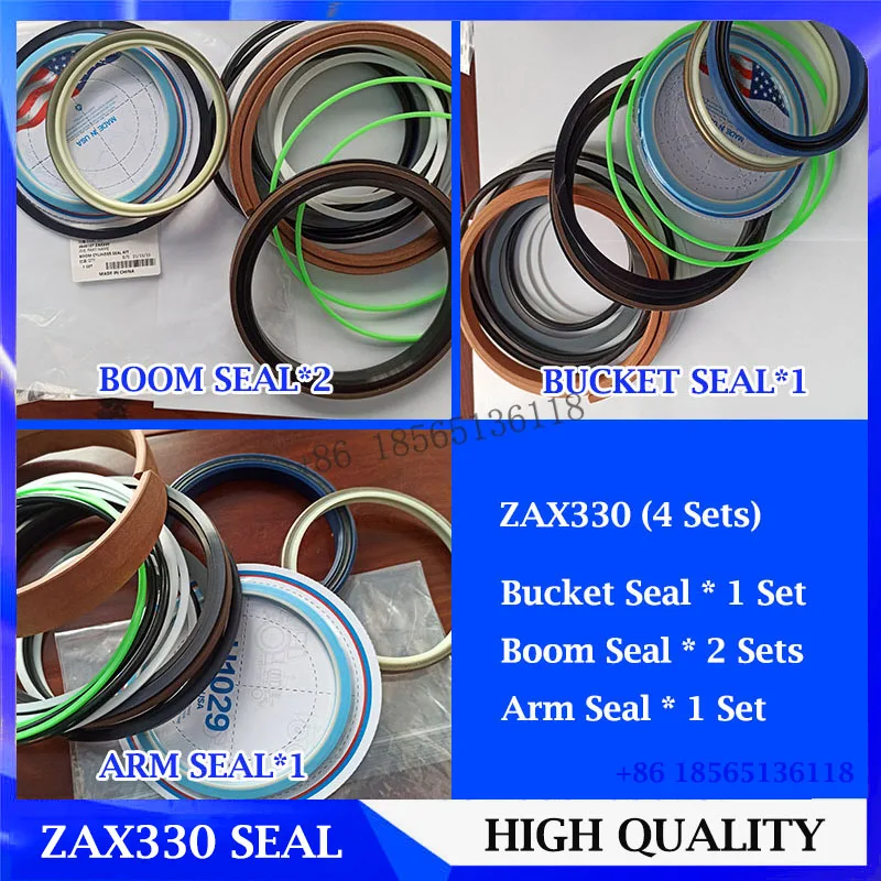 

4Sets ZAXIS330 Arm Boom Bucket Hydraulic Cylinder Repair Seal Kit For ZAX330 Hitachi Excavator Parts Oil Seal