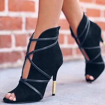 

2020 Woman Summer Booties Stripper Shoes Luxury Designer Pleaser Heels Boots Women Hot Sexy High Heel Botas Sandalias Striptease