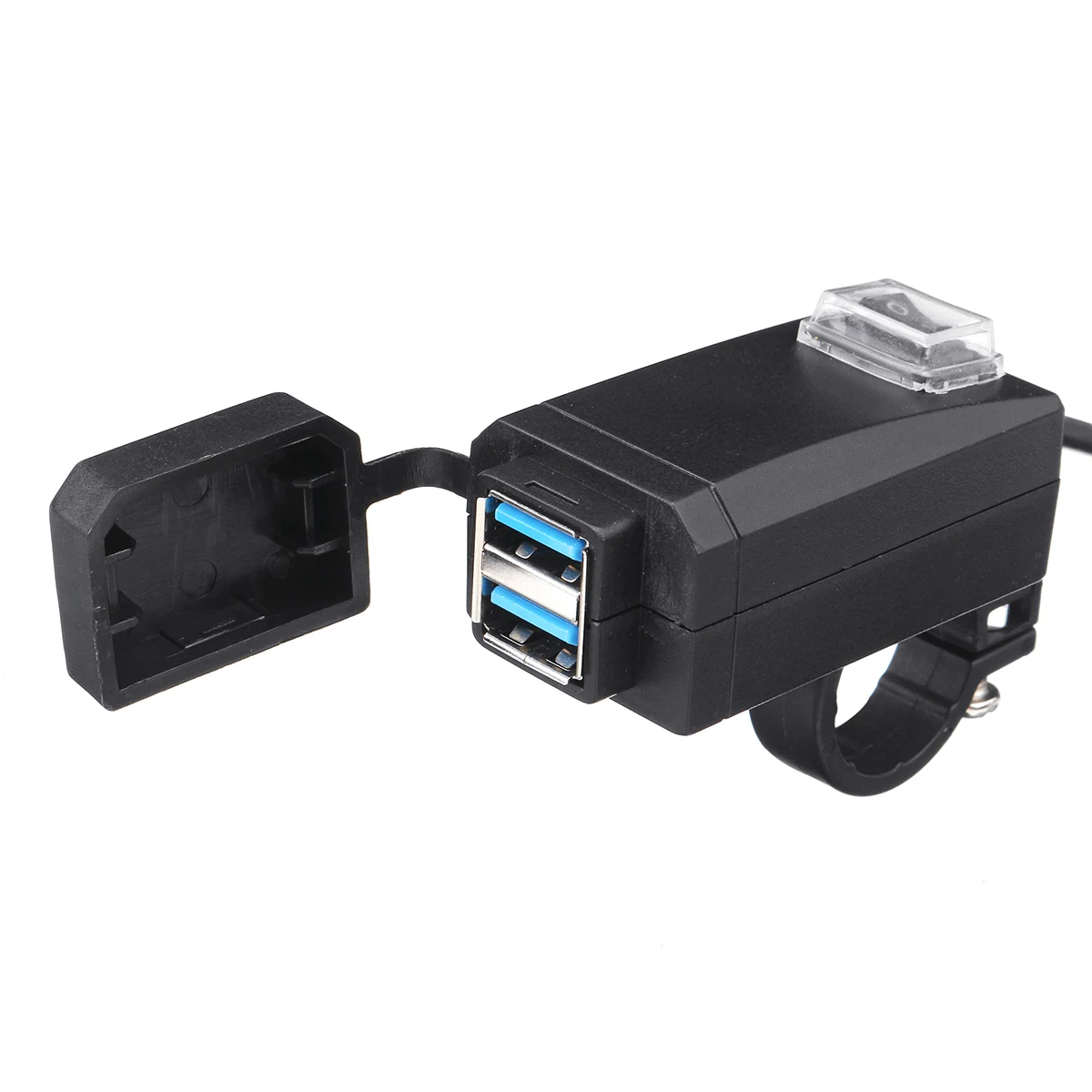 DC12V-24V водонепроницаемый мотоцикл 2 руля базы Quick Charge 3,0 Dual USB быстрое зарядное устройство вкл. ВЫКЛ