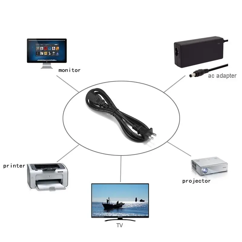 2 шт. шнур питания для США 1 5 м японская вилка IEC C13 кабель LG Samsung TV Dell ПК компьютера