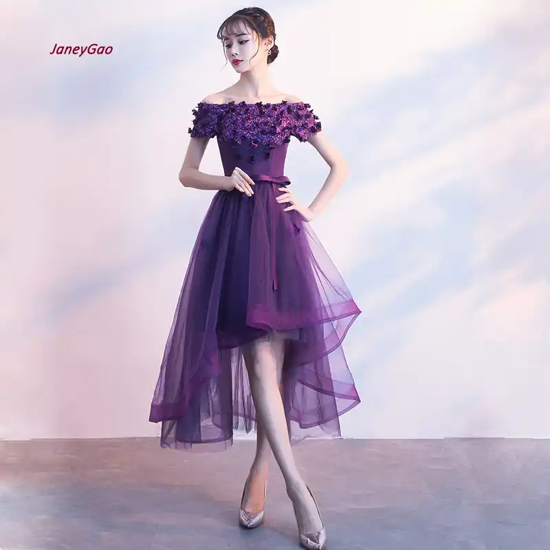 purple formal dresses short