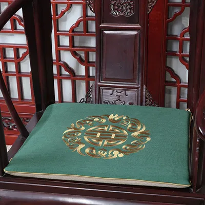 Последние Вышитые Joyous сиденья диванная подушка хлопковое постельное бельё диван стул подушка для кресла сиденье китайские подушки столовая Подушка на стул - Цвет: Зеленый