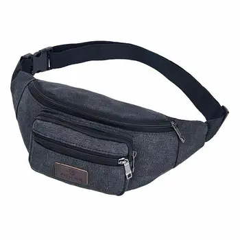 

2019 NewHot Unisex Running Belt Bag Sport Jogging Key Mobile Money Bum Bag Waist Travel Pouch Treble Zippers Canvas Waist Packs