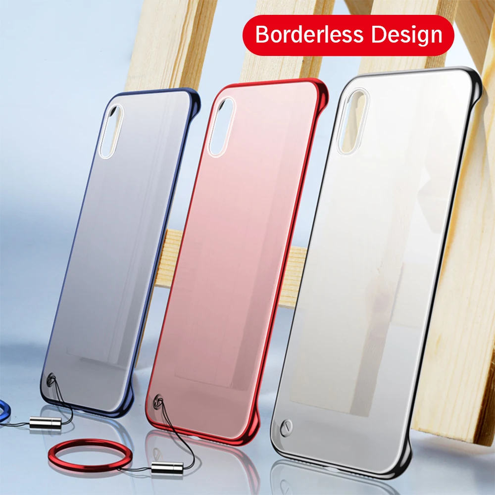 

Hard Frameless Matte Phone Case For iPhone X 7 6 6S 8 Plus Transparent Cover For iPhone XS Max XR With Finger Ring